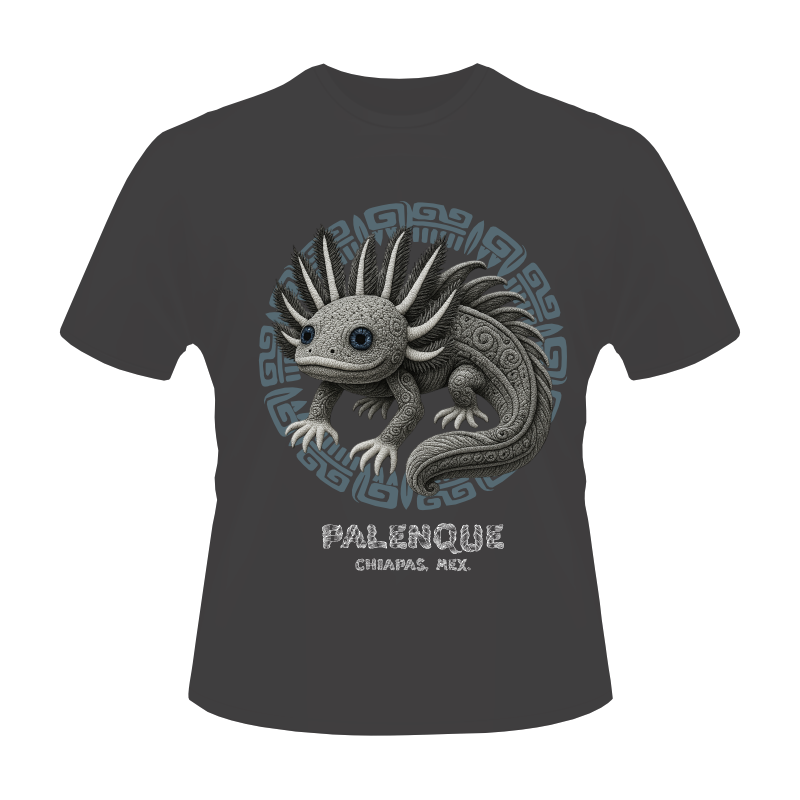 Playera diseño ajolote maya